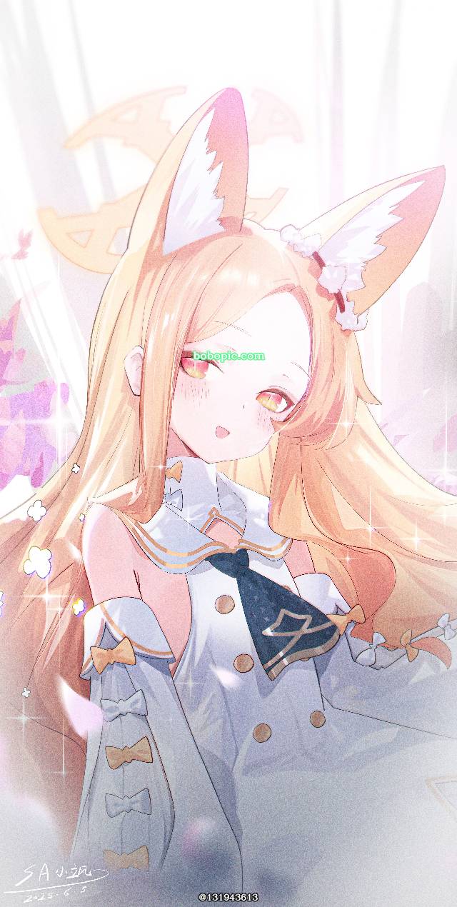 Seia Yurizono, 碧蓝档案, 女孩子, fox ears, beautiful people, illustration, doujin