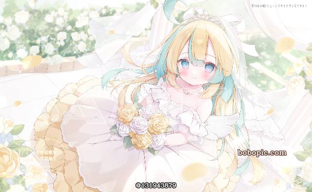 商业绘图, 女孩子, 虚拟主播, 婚纱, 虚拟YouTuber 500收藏