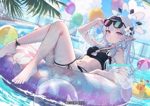 明星日鞠, 泳装, 碧蓝档案, beach ball, 游泳圈