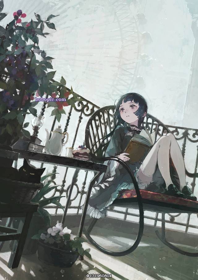 原创, 原创, young girl, cat, ferris wheel