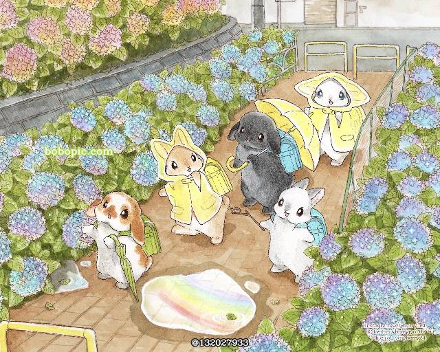 watercolor, 彩色铅笔, 原创, 原创, hand-drawn, 兔子
