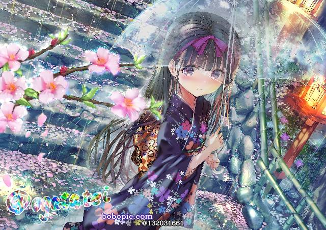 女孩子, 原创, 脸红, 樱, 黑长直