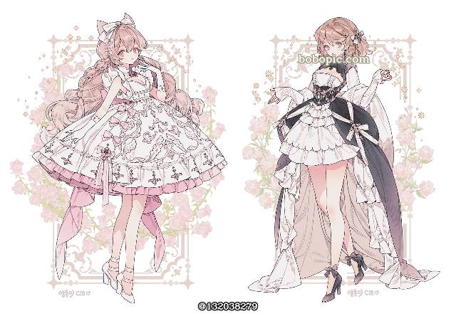 Rococo, young girl, 女孩子, 原创, 插画, 裙子