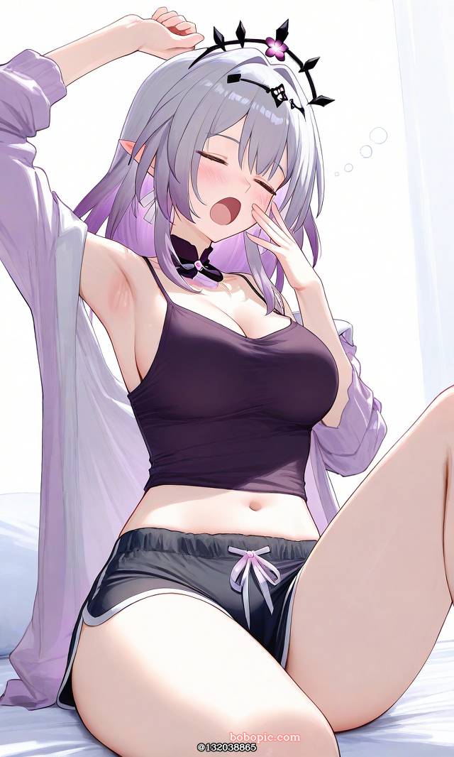 遐蝶, Honkai: Star Rail, 星穹铁道, 肚脐, 腋下, 大腿, 女孩子, 崩坏：星穹铁道, 热裤, AI 画作