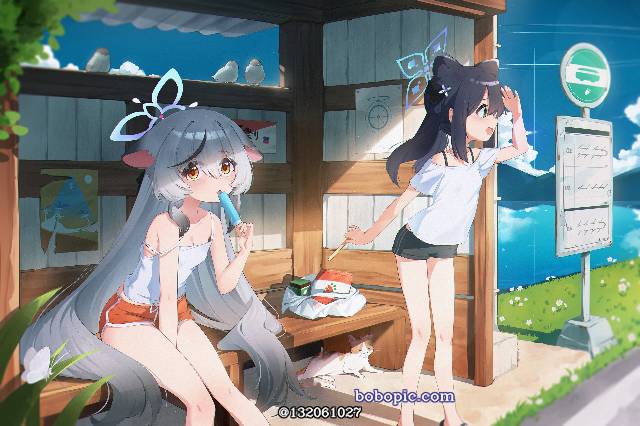 碧蓝档案, Sunohara Kokona, Haruhara Shun, summer vacation, 女孩子, 萝莉