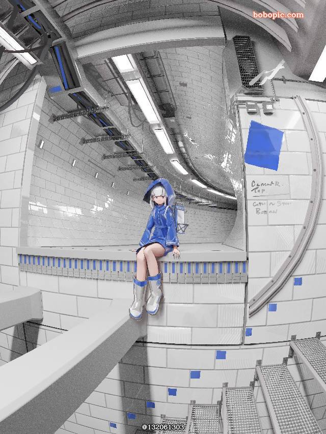 original, illustration, 女孩子, background, 建筑