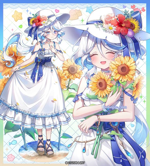 女孩子, young girl, Genshin Impact, 芙宁娜, 芙宁娜（原神）, 太美了, 夏天, sandals
