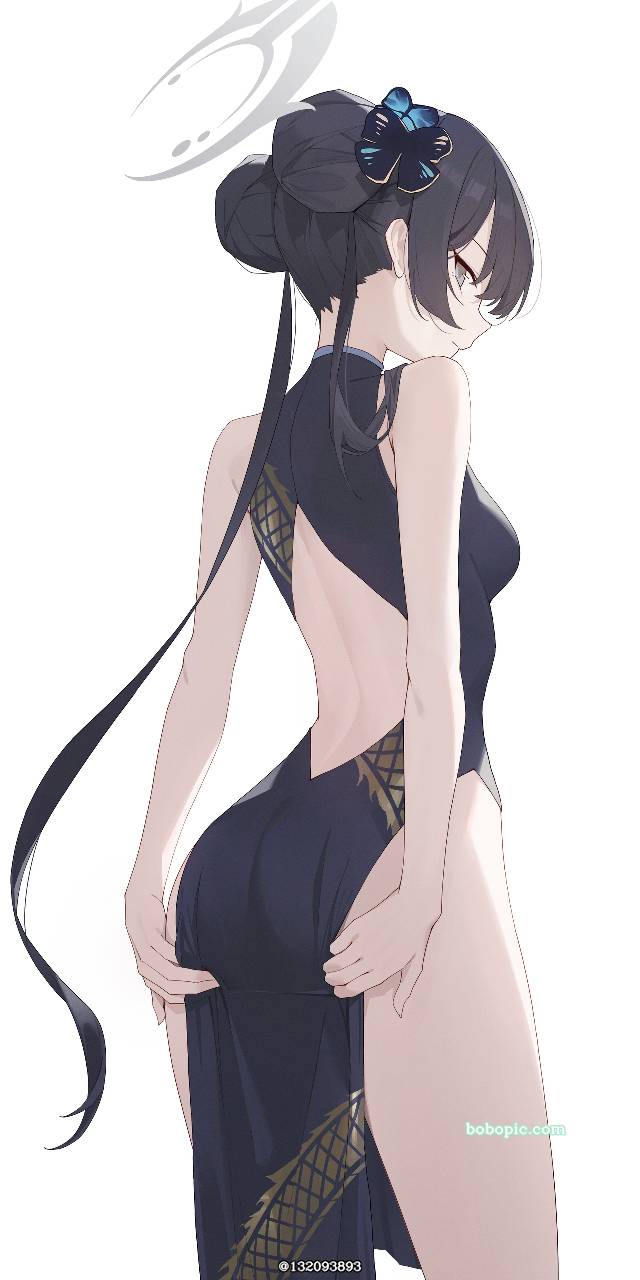 龙华妃咲, 妃咲（蔚蓝档案）, 女孩子, thigh, 臀部, black stockings
