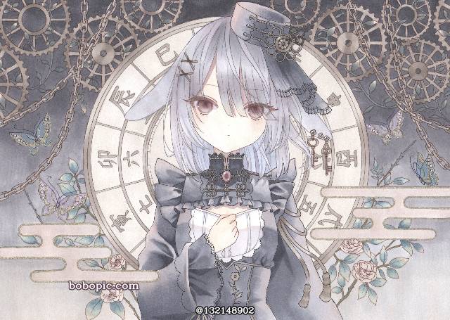 原创, 女孩子, copic马克笔, 手绘, 兔子