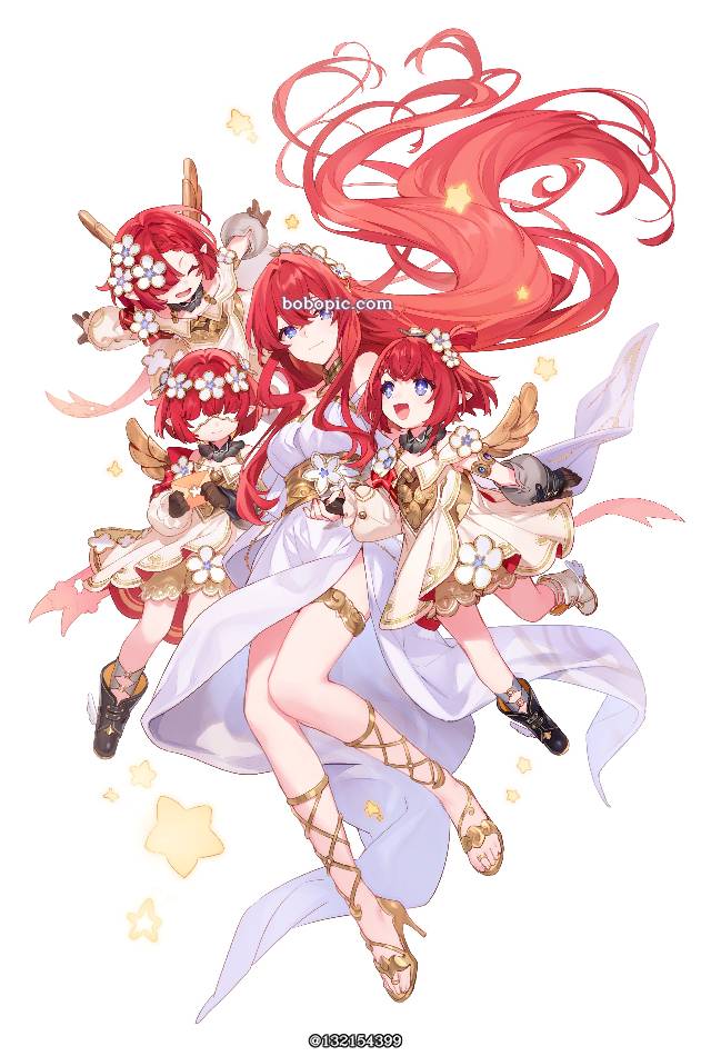 崩坏：星穹铁道, red hair, 赤脚
