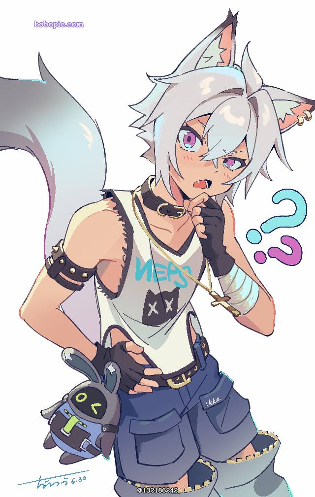 男孩子, 正太, young boy, cat ears, 白发, 绝区零, Seth Lowell, 兽耳, Zenless Zone Zero, Zenless Zone Zero 100+ Bookmarks