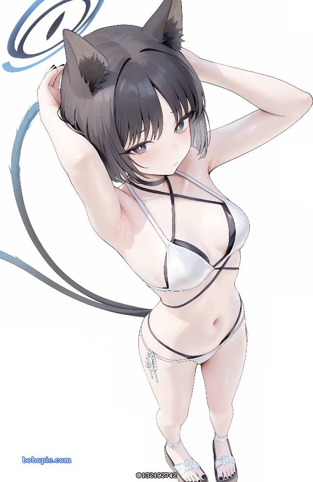 恋足癖, 女孩子, 欧派, 赤脚, 腋下, 碧蓝档案, Kiryuu Kikyou, AI-Generated