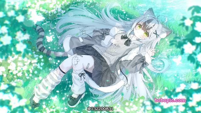 女孩子, 萝莉, 壁纸, 兽耳, cat ears, 尾巴