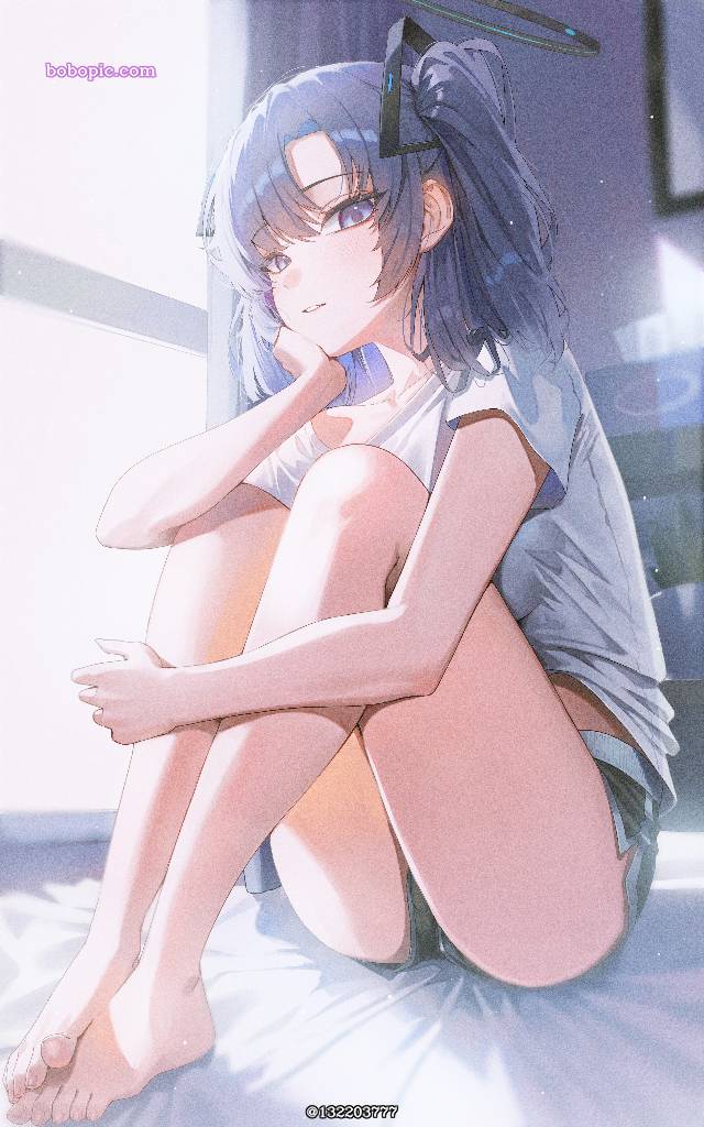 碧蓝档案, 女孩子, young girl, Hayase Yuuka, 赤脚