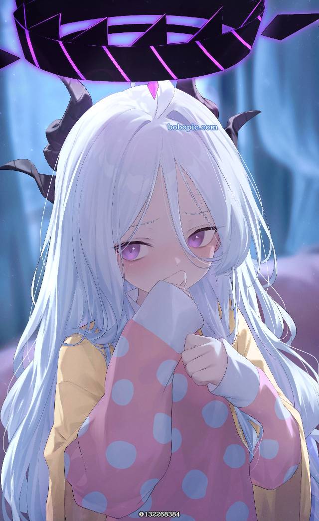 碧蓝档案, Sorasaki Hina, 睡衣, 脸红, embarrassed face, 遮住嘴