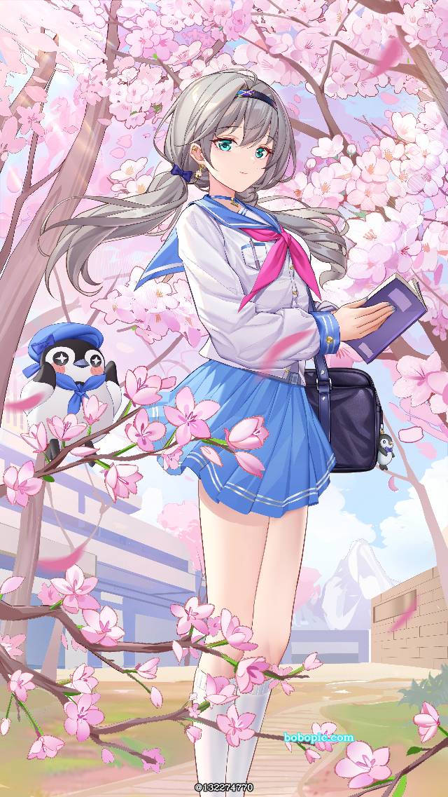 樱, 白裤袜, 银发, 商业绘图, young girl