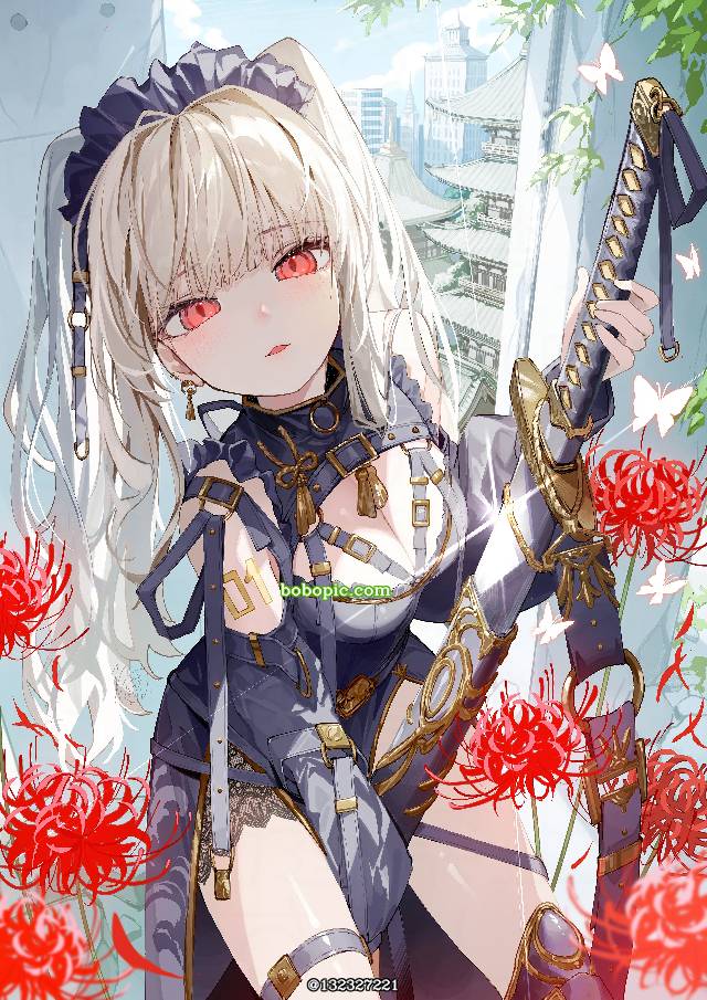 女孩子, young girl, 原创, samurai, 日本刀, 金发