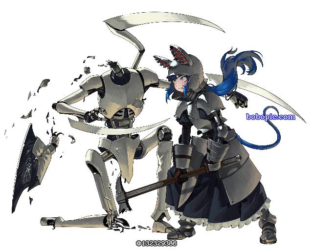 女孩子, 兽耳, 尾巴, 奇幻, 骑士