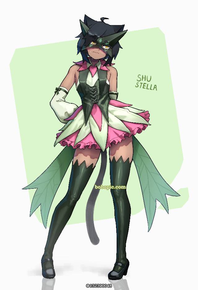 精灵宝可梦, 魔幻假面喵（宝可梦）, female clothing, 伪娘, 褐色皮肤, 宝可梦朱紫
