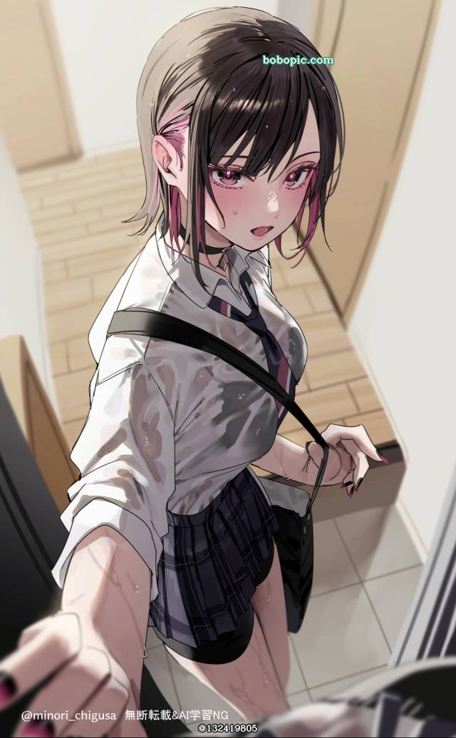 原创, yuri, 女孩子, 衣服湿透, soaked, Ren Shirayuki, visible bra, Shino and Ren