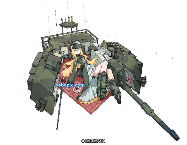 personification, character visual, 兵器拟人, loafing, drawing on board, two dimensions, 娘化
