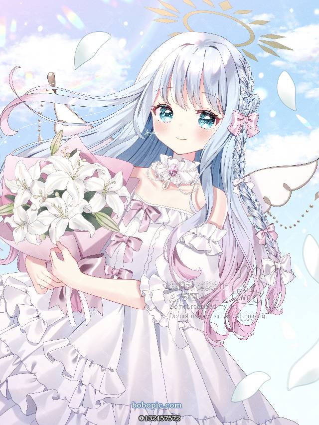 虚拟主播, 虚拟YouTuber, angel, gradient hair