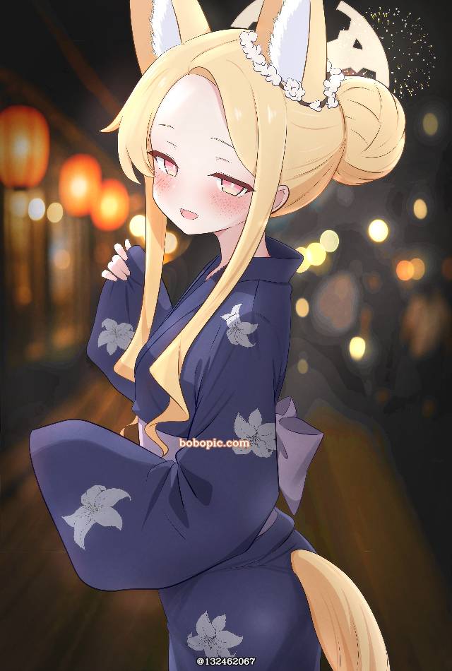 Seia Yurizono, yukata, 碧蓝档案, hairstyle change