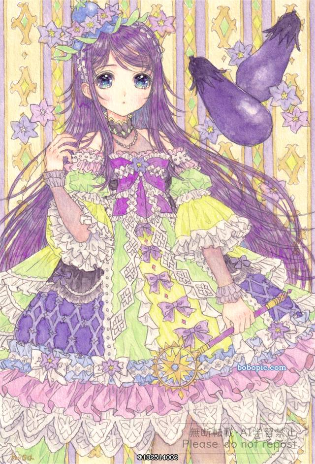 原创, 女孩子, purple hair