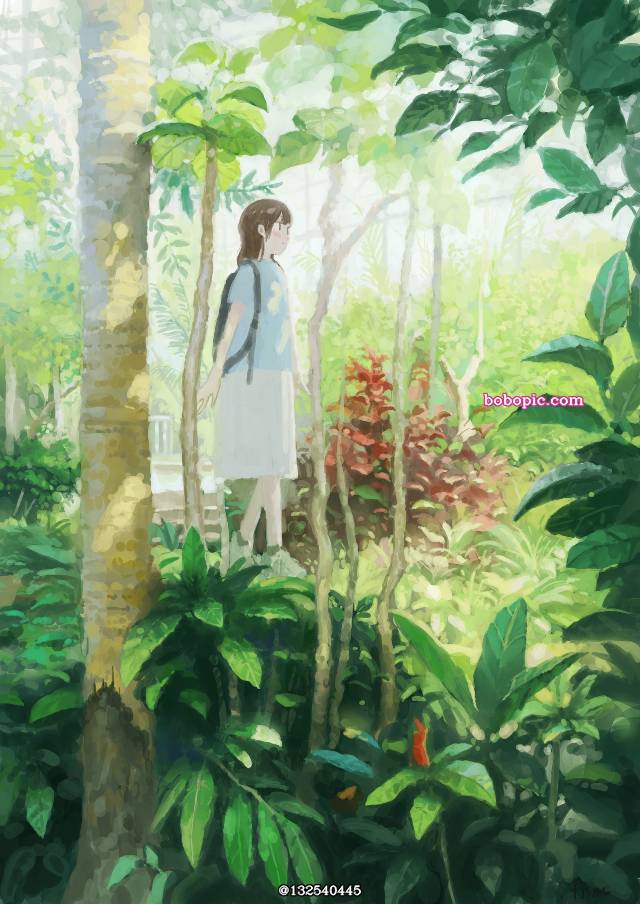 风景, background, 原创, 女孩子, botanical garden