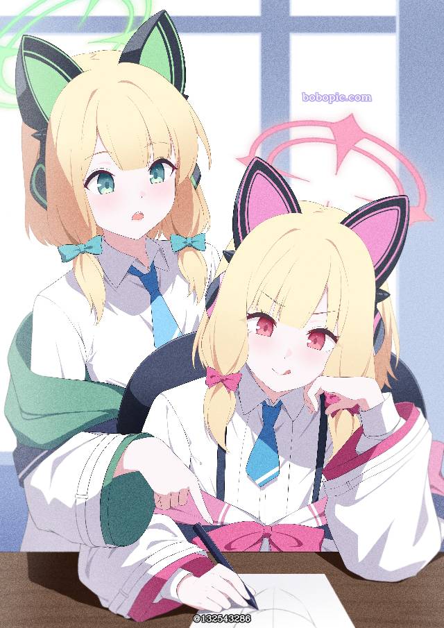 女孩子, 碧蓝档案, Saiba Momoi, Saiba Midori, Momoi Saiba/Midori Saiba