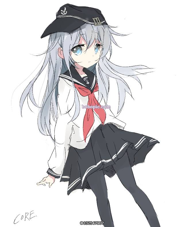 舰C, 舰队collection, 响(舰队收藏), 响, young girl, 银发, 女孩子, uniform