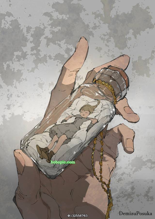 原创, bottle, 矮人, 玻璃之中