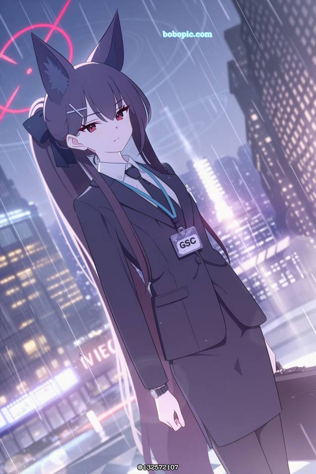 一张FOX小队,蔚蓝档案,西装,少女,小女孩绘画图片