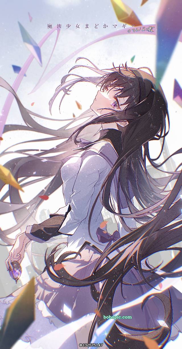 beautiful girl, 女孩子, 插画, 可爱, homura, 晓美焰, 魔法少女小圆, 魔法少女小圆