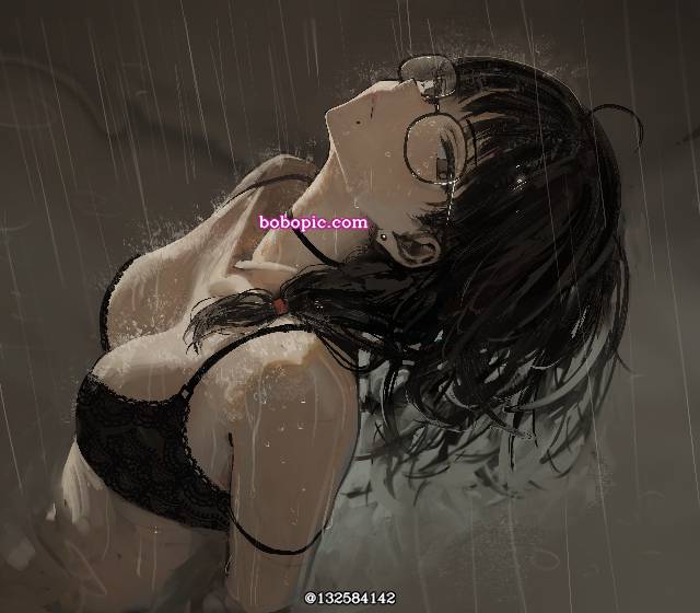 原创, 原创, 黑色内衣, shaft head tilt, 原创1000users加入书籤, rain