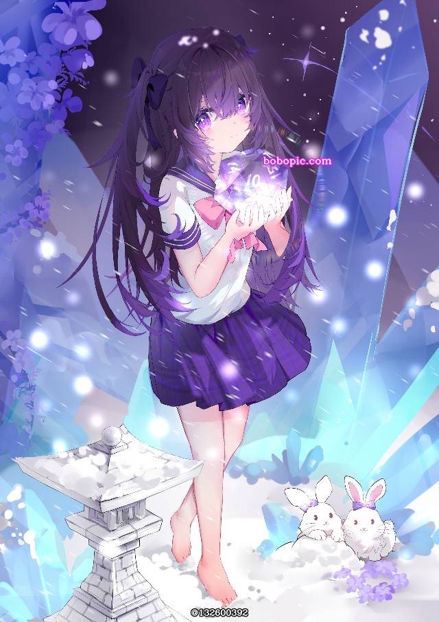女孩子, 赤脚, snow, cute