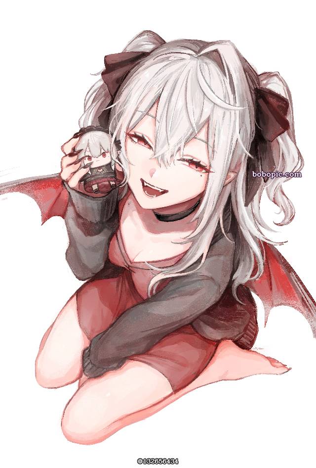 娘化, sanya, 彩虹社, smile, Virtual Youtuber 100+ bookmarks, White Hair
