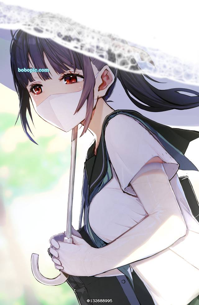 原创, 女高中生, 面具, 伞