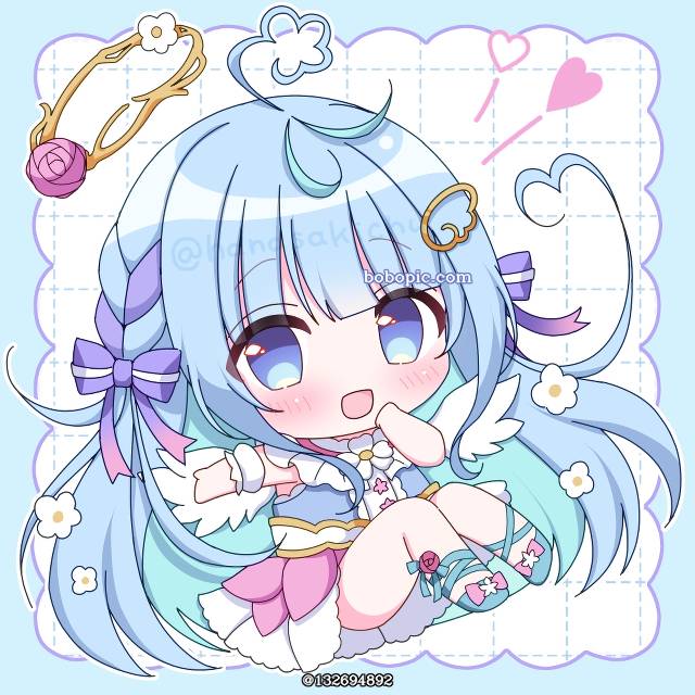 虚拟主播, angel, feather, chibi