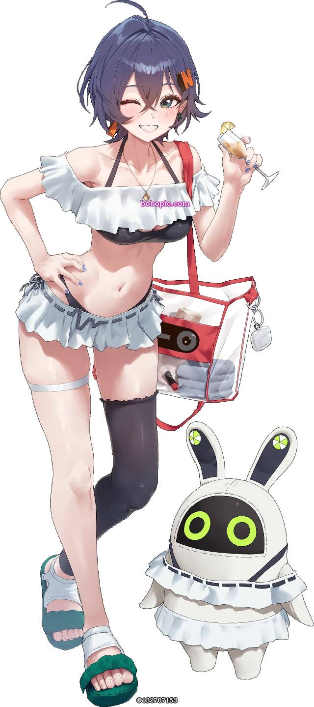 女孩子, 泳装, 美甲, sandals