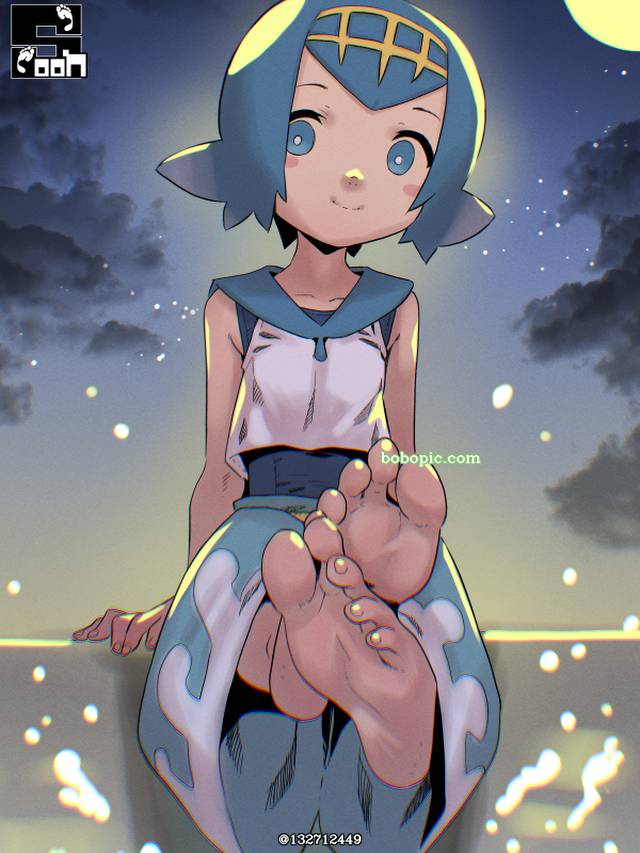 水莲（训练家）, 脚底, 学生泳衣, 裸足脚底, 短发, blue hair, sweat, 鸭子坐