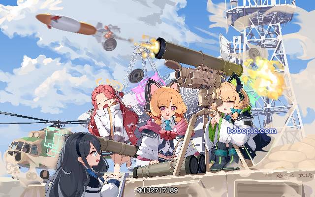 碧蓝档案, Saiba Momoi, Saiba Midori, Hanaoka Yuzu, 女孩子, weapon, 军事, Alice Tendou