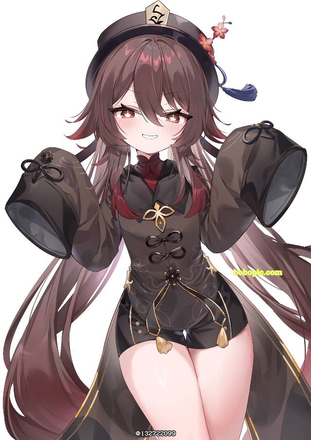 Hu Tao (Genshin Impact), Genshin Impact, 女孩子, 萌袖, thighs
