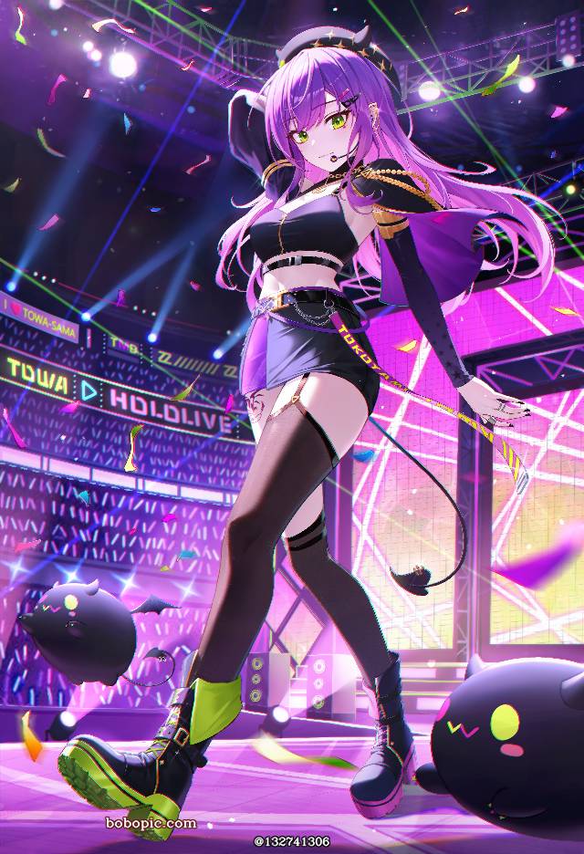 常暗永远, Hololive, 女孩子, 虚拟主播, idol, 虚拟YouTuber 500收藏, purple hair, green eyes