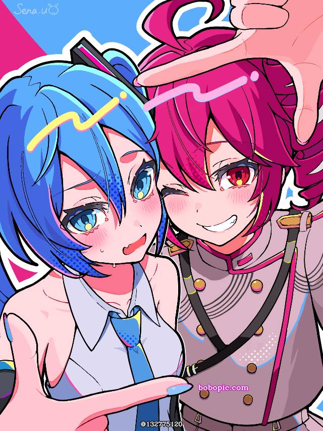 初音未来, 重音Teto, Vocaloid, vocaloid, wink, 困扰脸