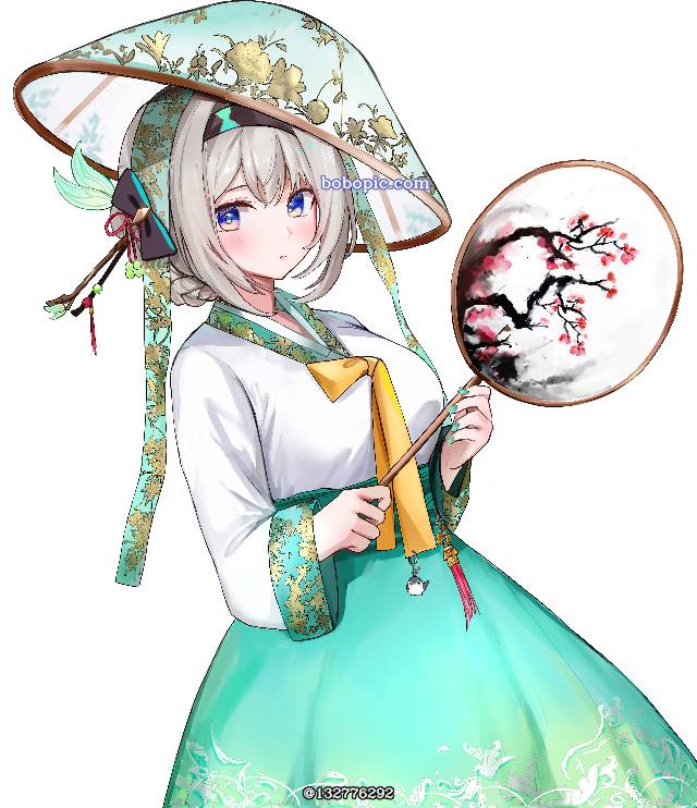 女孩子, young girl, 流萤（星穹铁道）, 崩坏：星穹铁道1000收藏, Honkai: Star Rail, hanbok, fake bookmark number tag, 交换服装