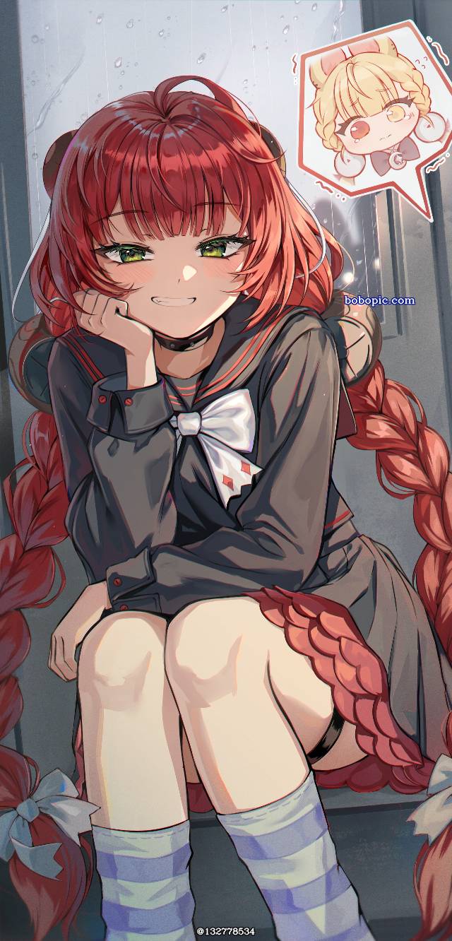 绝区零, 绝区零1000收藏, red hair, 麻花辫, 水手服, smile