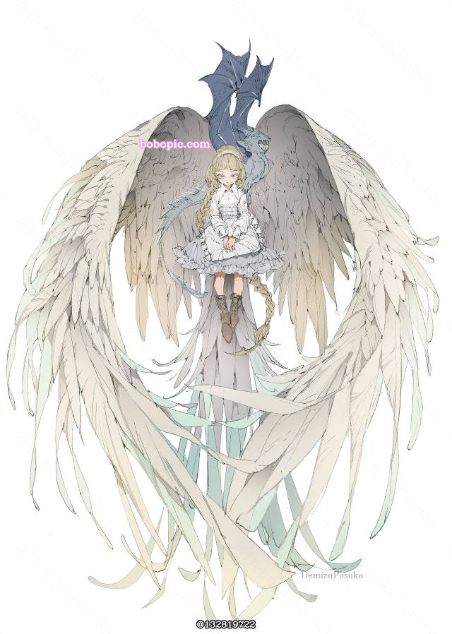 原创, winged human, angel, angels and demons