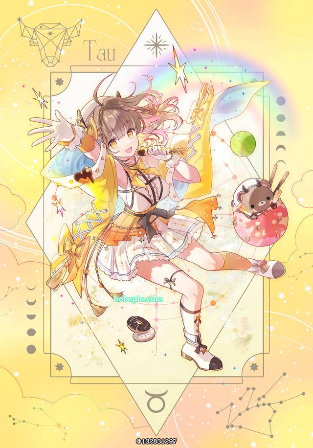 原创, 女孩子, Taurus, idol, donut, microphone