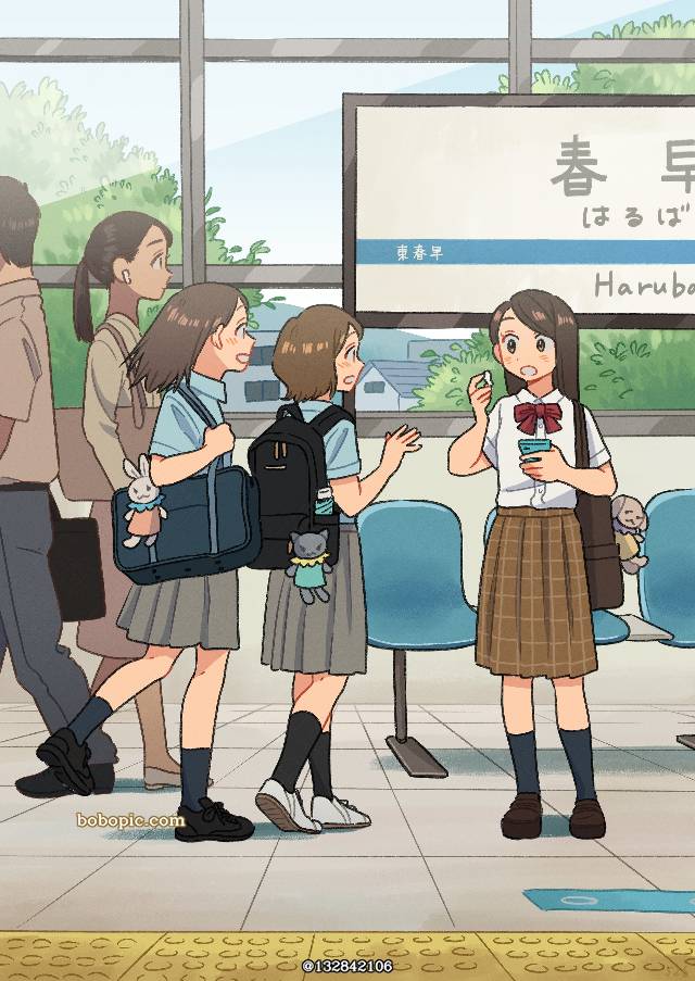 原创, 原创, 插画, 女孩子, 女高中生